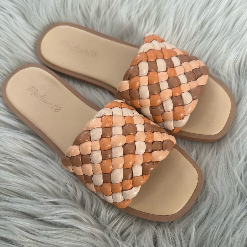 MADEWELL The Suzi Slide Sandal in Multi Woven Leather 7.5